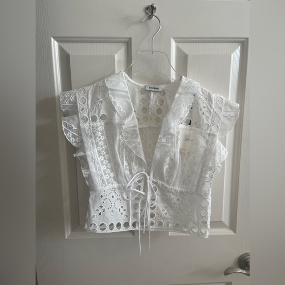 Sandro Ruffled Crop Top - Picture 5 of 7